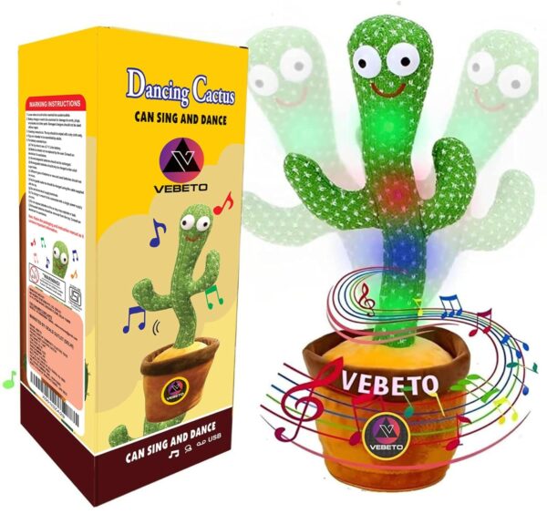 Dancing Cactus Toy for Babies & Kids Talking, Singing, Recording & Repeating Electronic Plush - Image 1