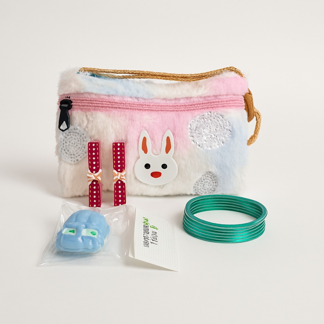 Copilot_20250911_205056 Navratri Return Gift – Cute Bunny Pouch with Bangles & Kids’ Goodies (Pack Of 3) - Image 1