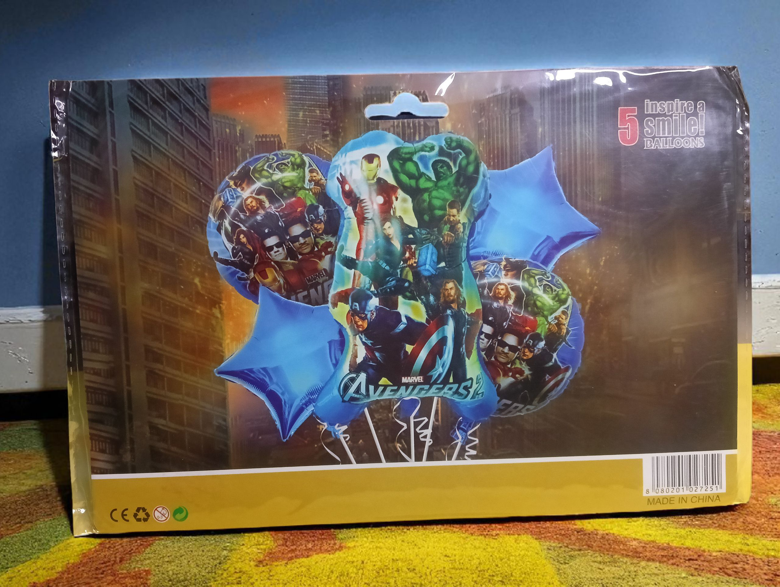 IMG20250906200857 Marvel Avengers Birthday Balloon Set – Pack of 5 | Iron Man, Hulk, Thor, Captain America | Party Decoration for Kids & Superhero Fans - Image 1