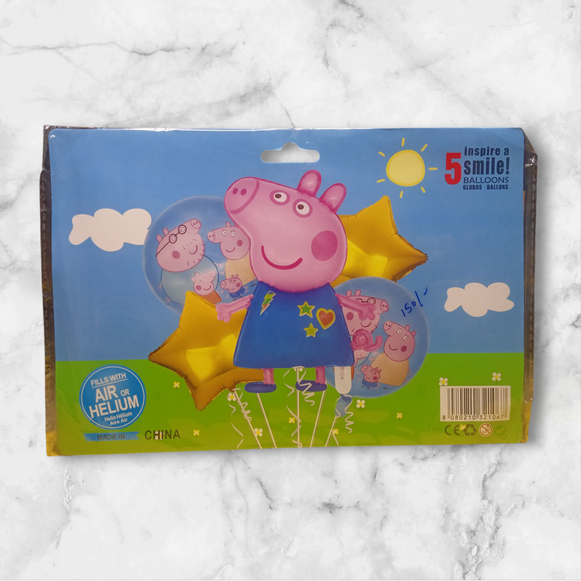 IMG20250906201632 Peppa Pig Birthday Balloon Set – 5pcs | Star & Round Foil Balloons | Party Decoration for Kids Pack Of 5 - Image 1