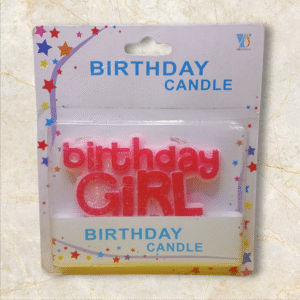 Glitter Birthday Girl Candle – Pink Decorative Cake Topper for Girls' Birthday Party