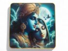 Krishna Radha Beaded Wall Art – Divine Love Under Moonlight | 3D Sparkle | Festive & Spiritual Decor